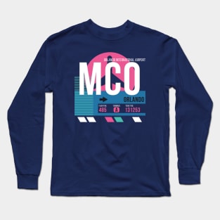 Orlando (MCO) Airport Code Baggage Tag Long Sleeve T-Shirt